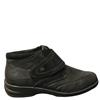 HALLUX LDS VEL STRAP ANKLE BOOT - BLACK LEATHER